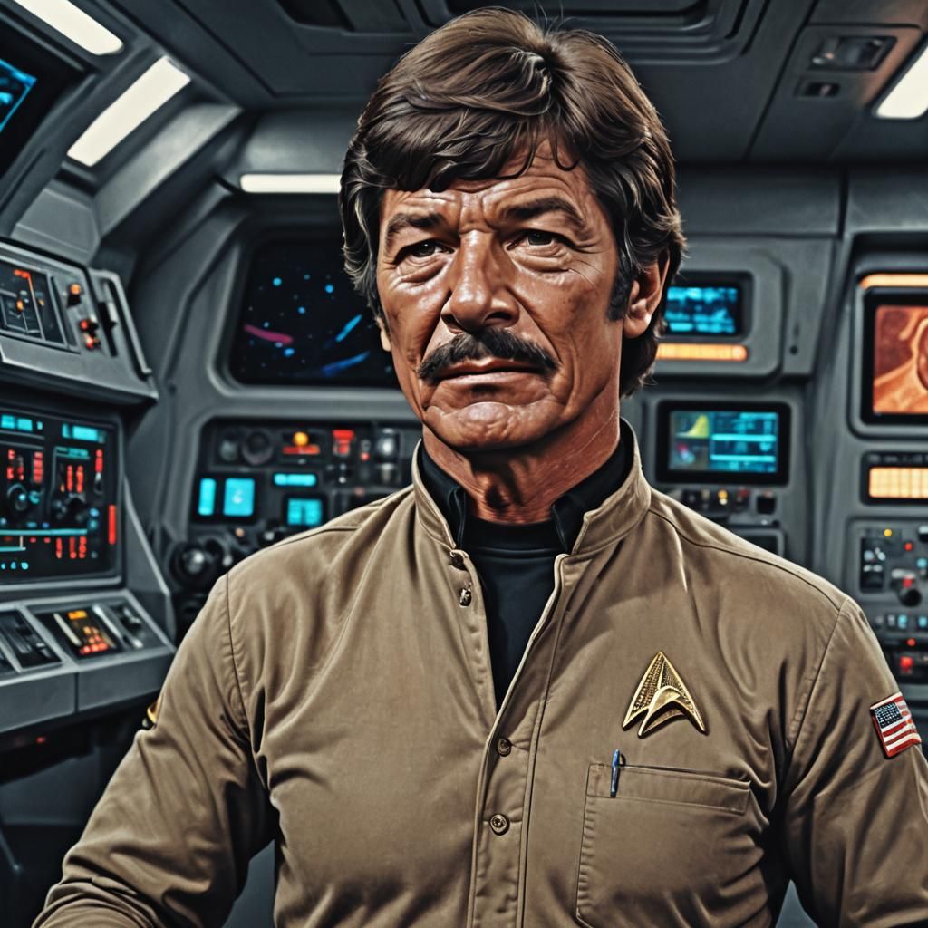 A hyperrealistic Photorealistic picture of Charles Bronson f...
