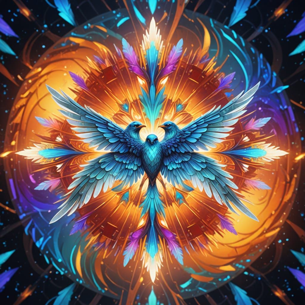 Crystal Birds in Flight: Geometric Kaleidoscope