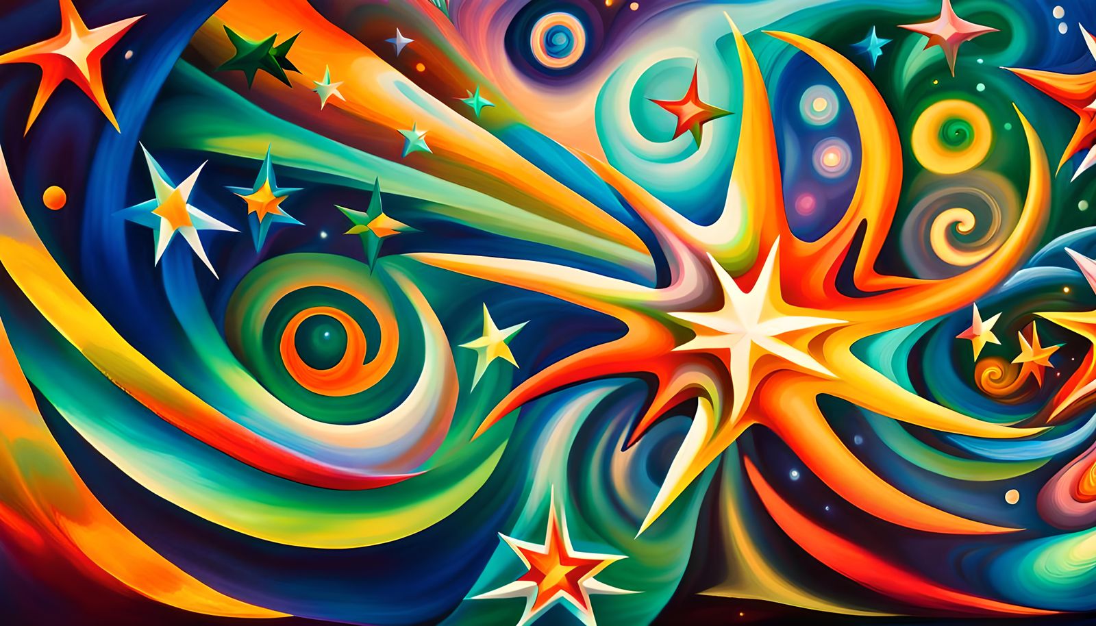 Iridescent Star Cluster Formation in Impasto Style