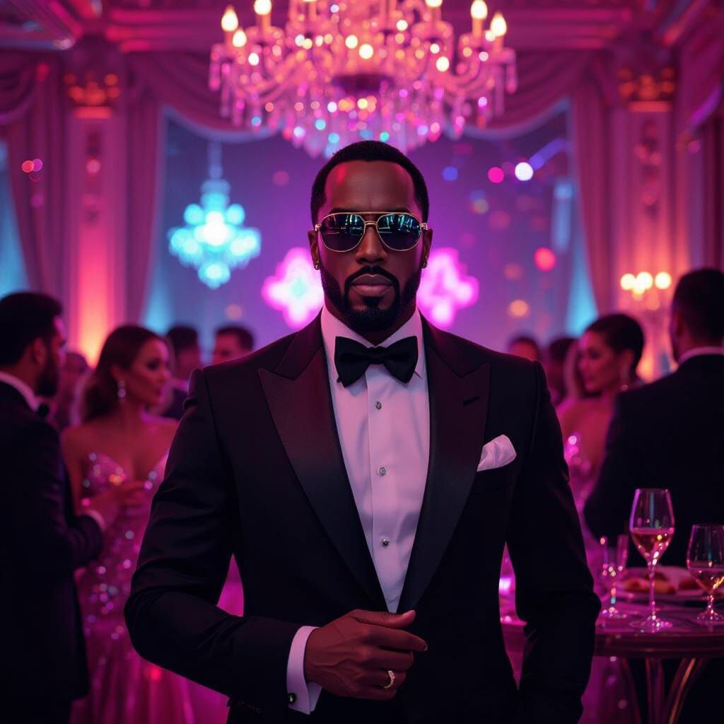 Diddy Hosts a Luxurious Pop Art Party