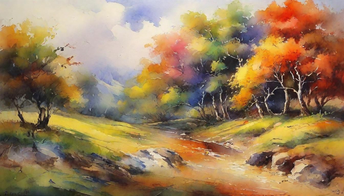 Colorful Landscape Watercolour by James Gurney