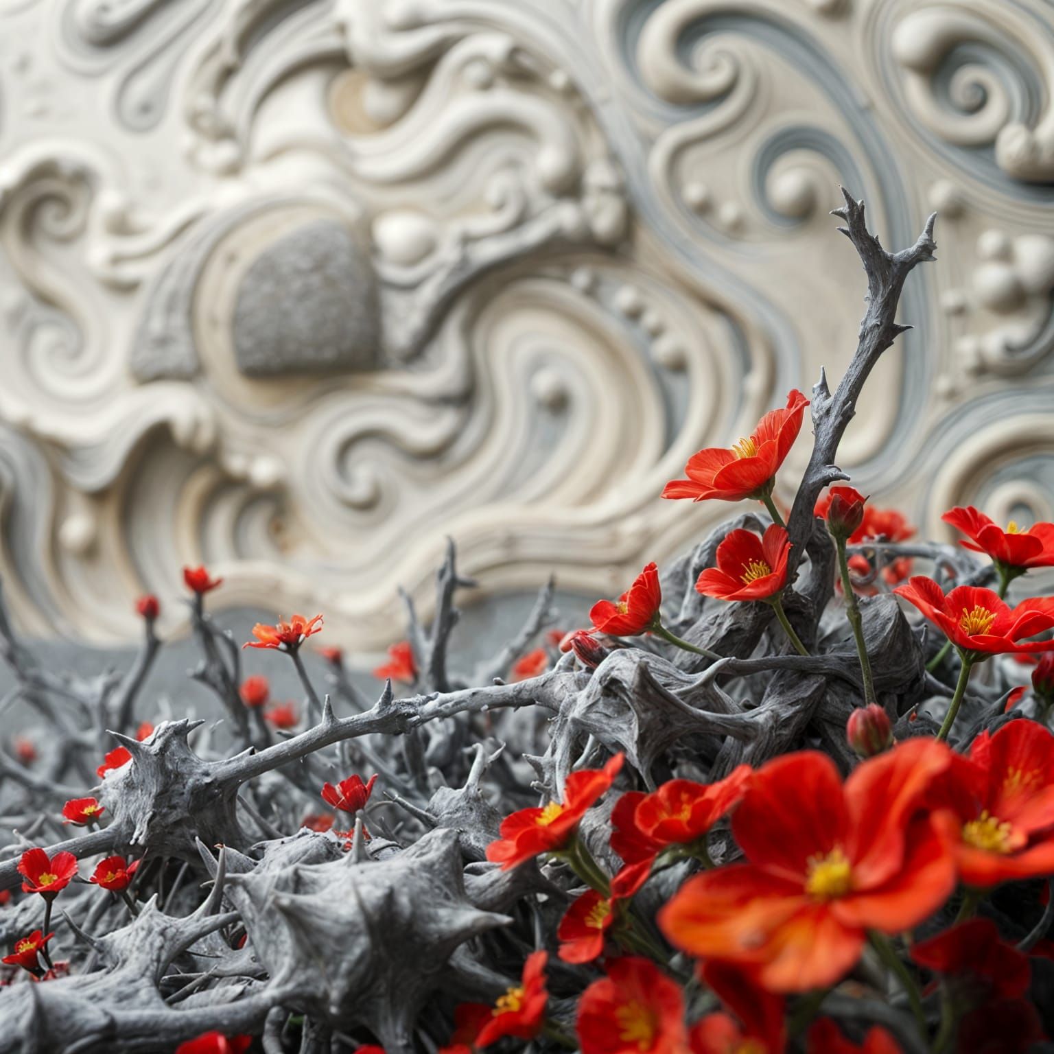 Surreal Thorns and Flowers in Shifting Environment