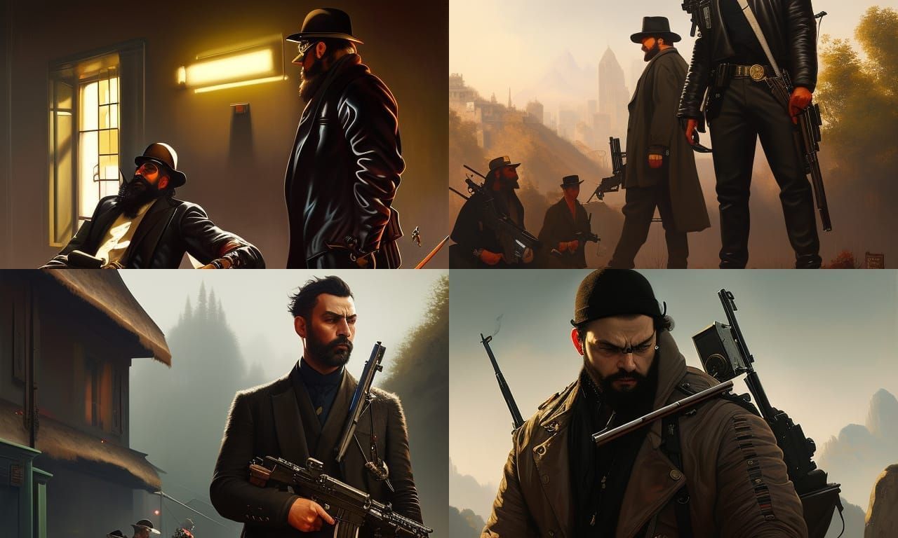 Gangster Portrait: Detailed Digital Painting