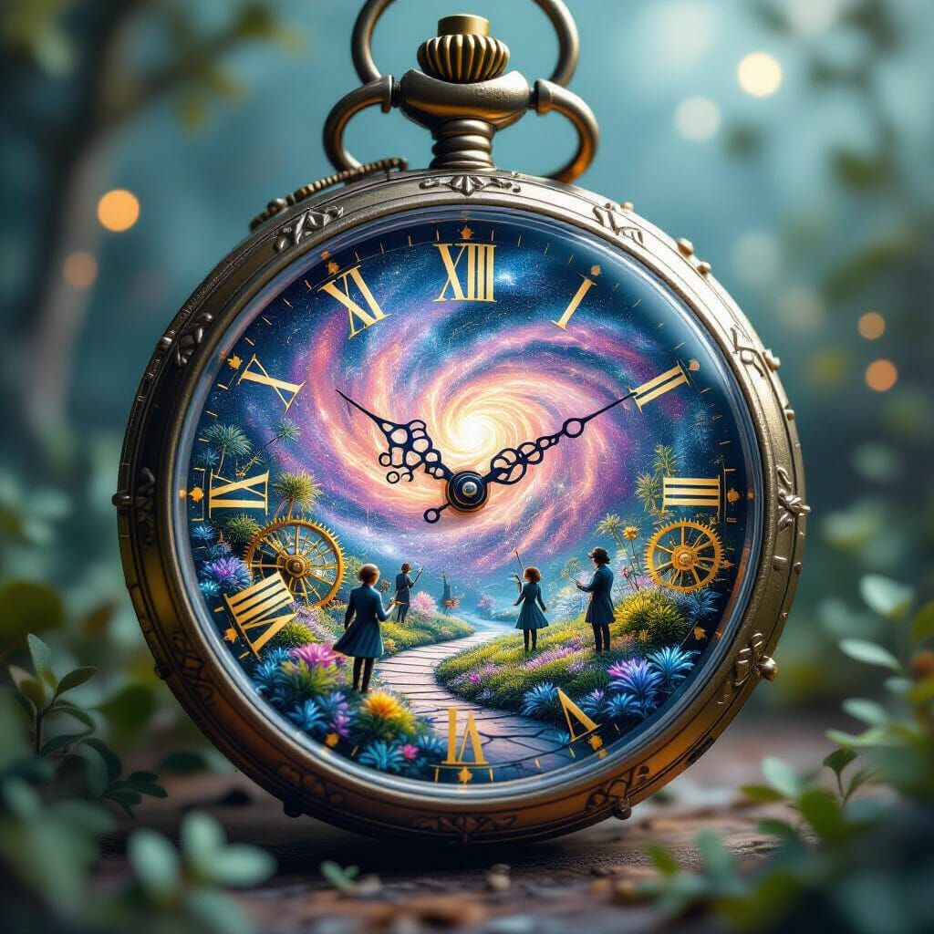Miniature Steampunk World Inside Antique Pocket Watch