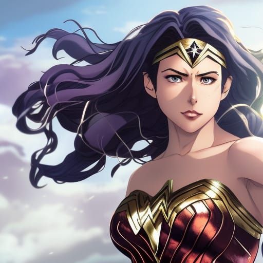 Anime Key Visual of Wonder Woman: Digital Art