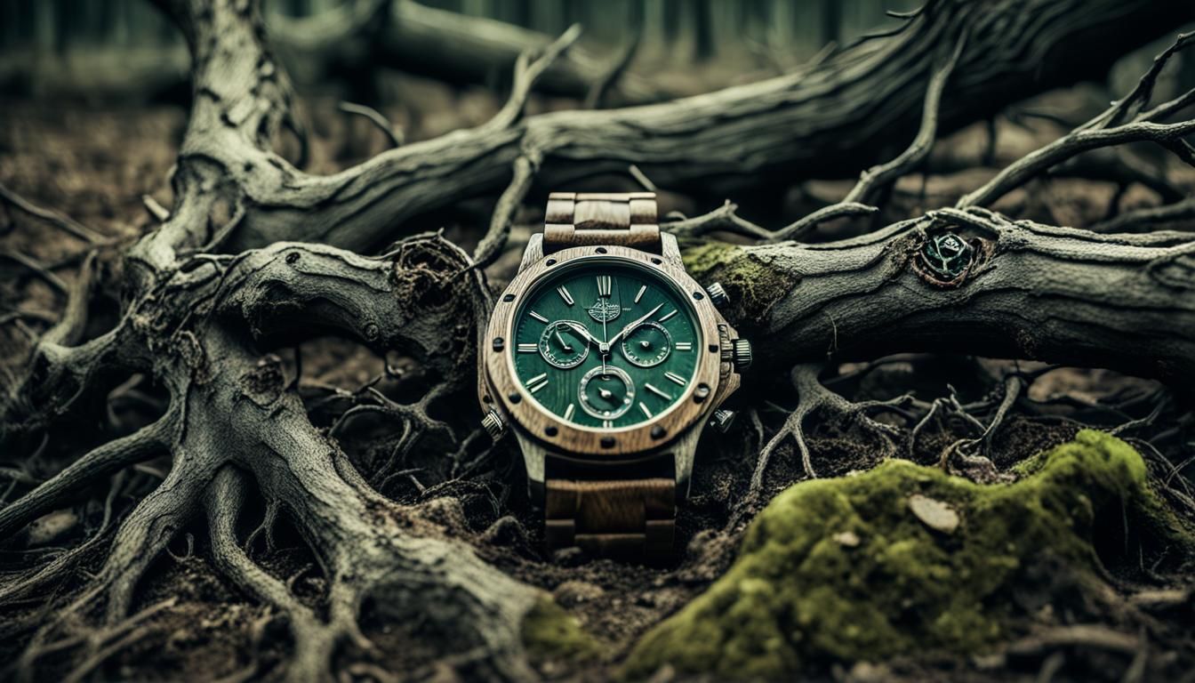 Surreal Watch Relic Buried Under Rotten Tree