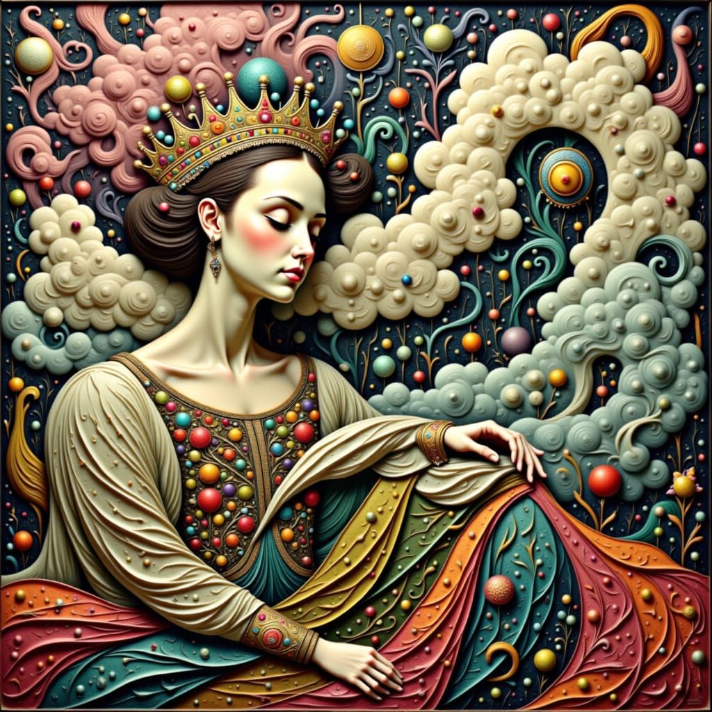 Surreal Dreamer in Baroque Cubist Style