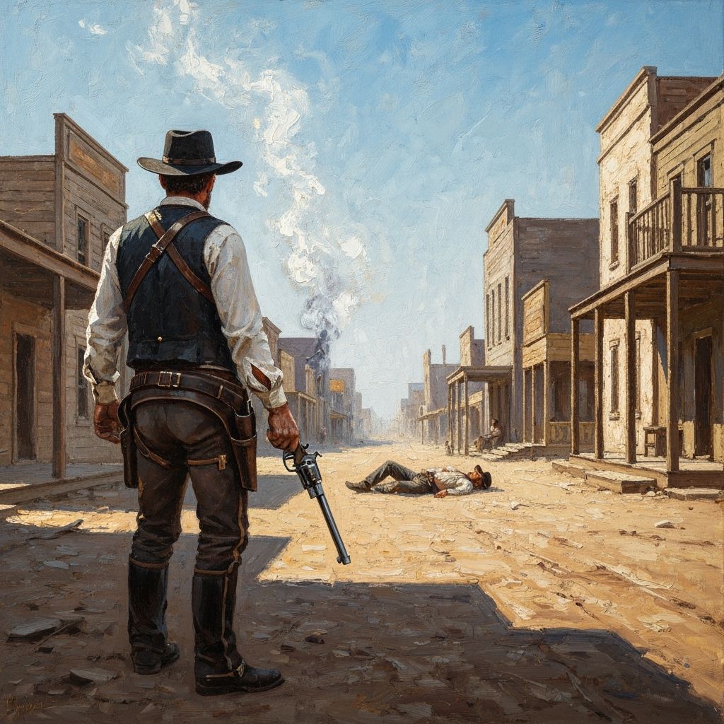 Old West Gunslinger in Dramatic Oil Painting Style