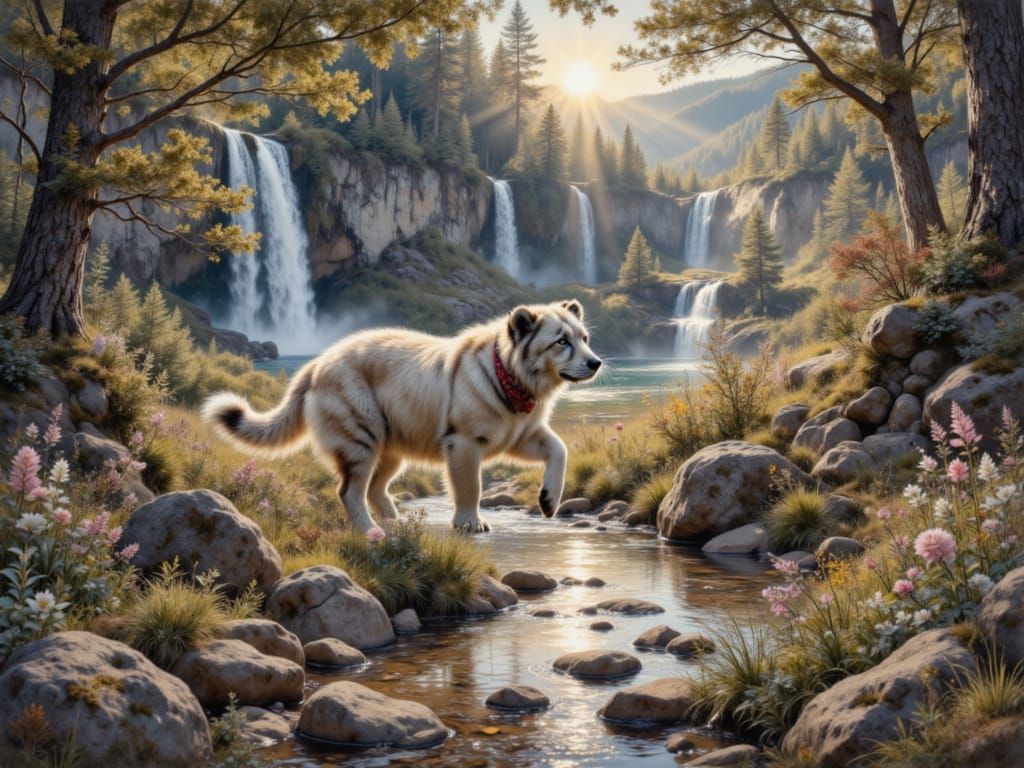 Majestic Snow Tiger Dog Hybrid