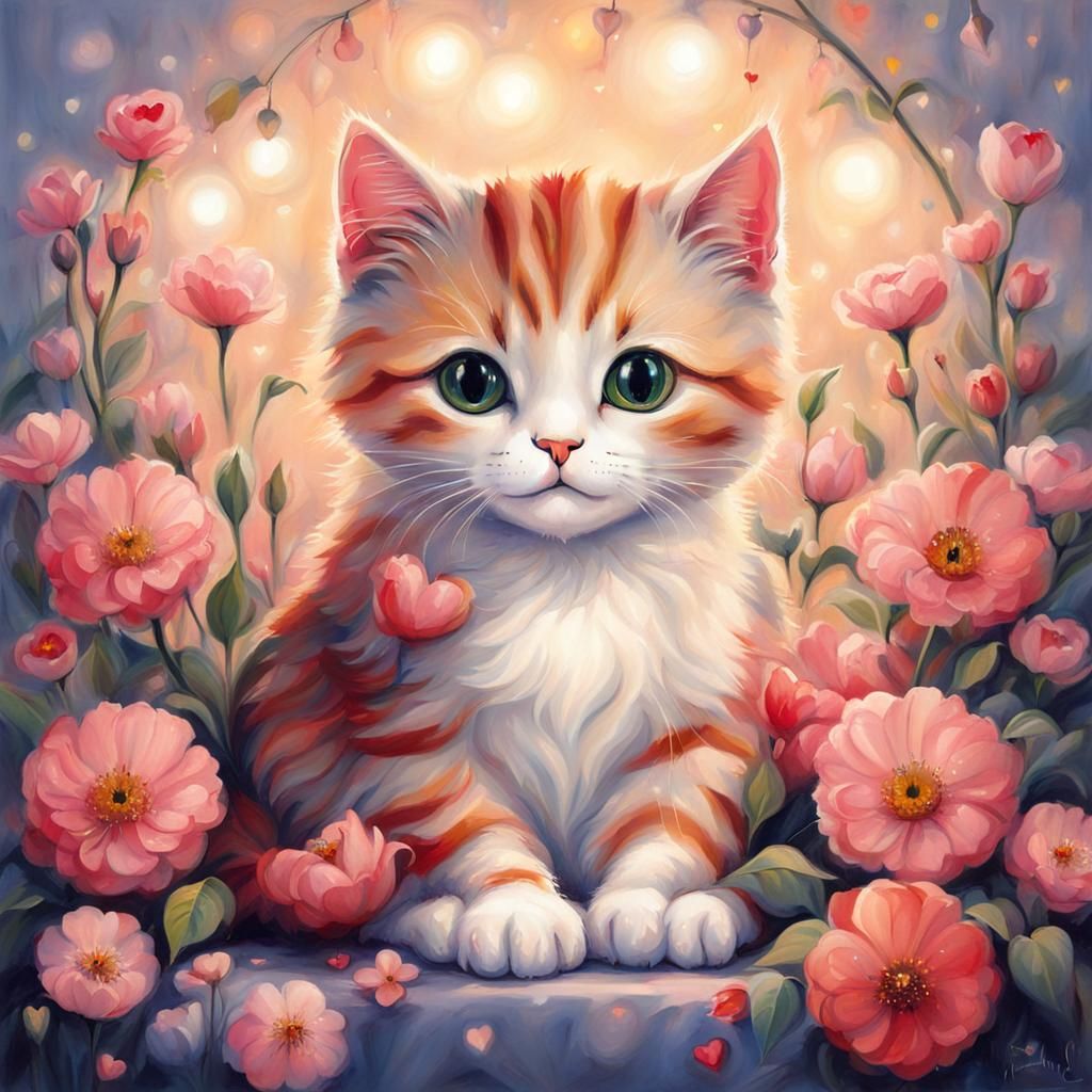 Whimsical Surrealism in a Floral Oasis