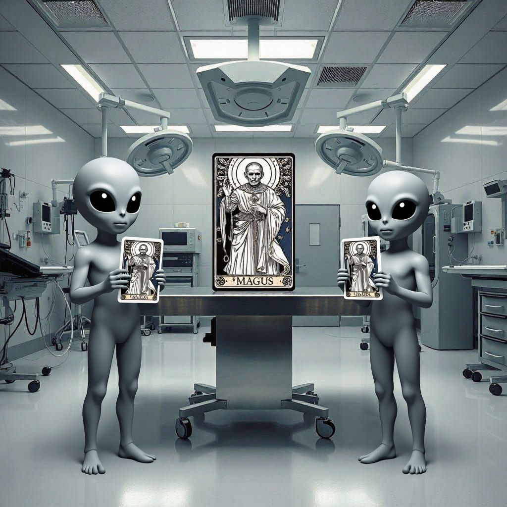 Operating Room with Magician Tarot Card