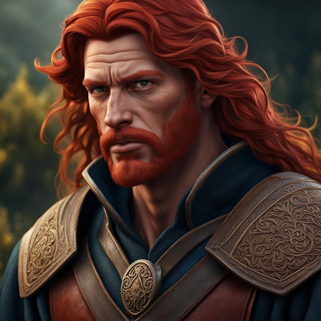 Medieval Redhead Farmer: Detailed Fantasy Art
