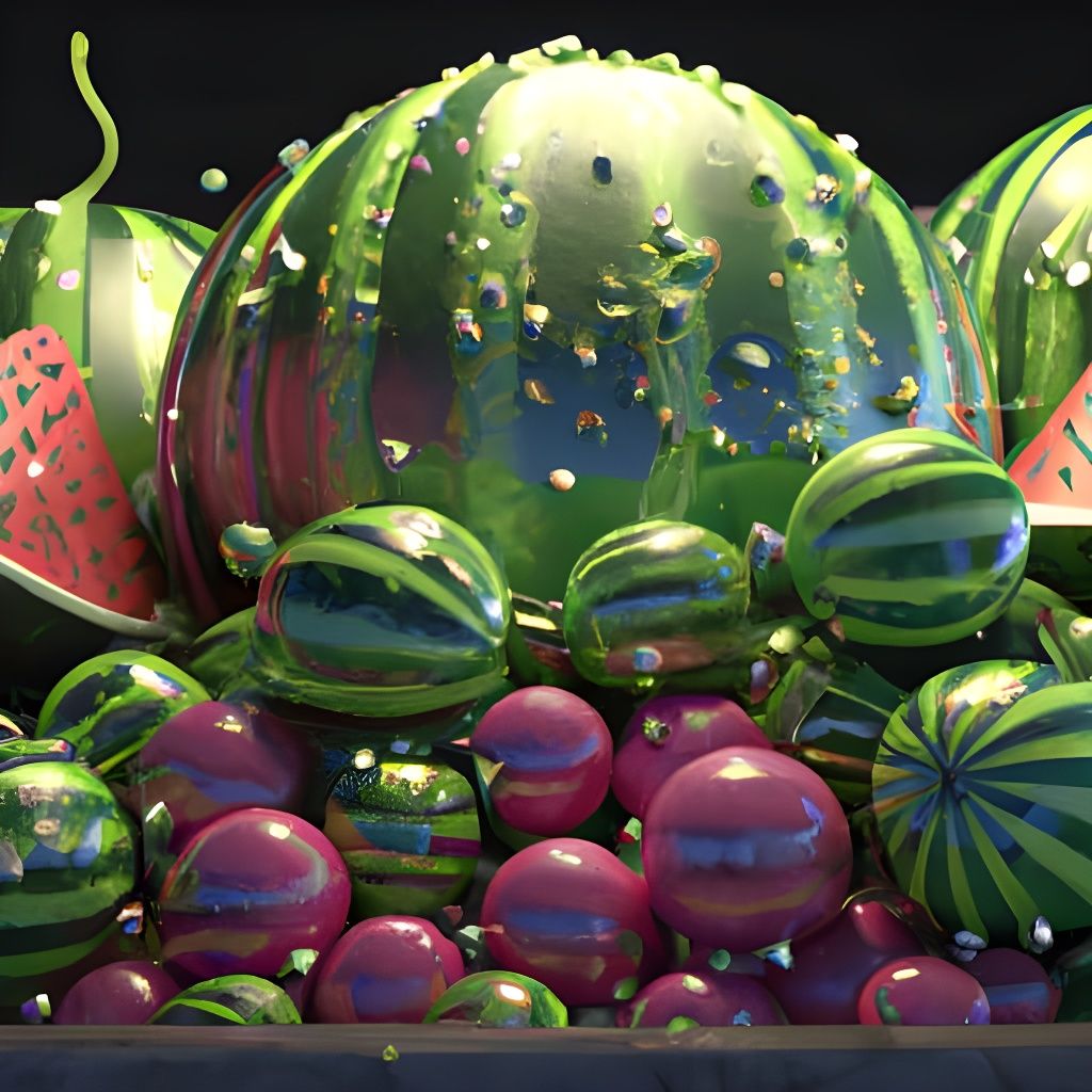 Hyper-Realistic Watermelons Constructed From Elements