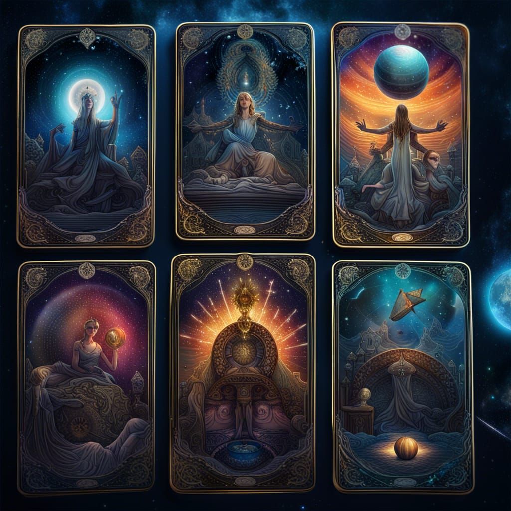 Cosmic Tarot Deck Spread in the Sky
