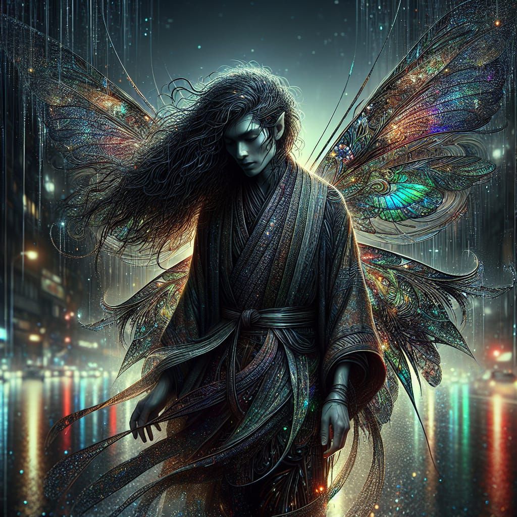 Ethereal City Fairy in Hyperrealistic Style