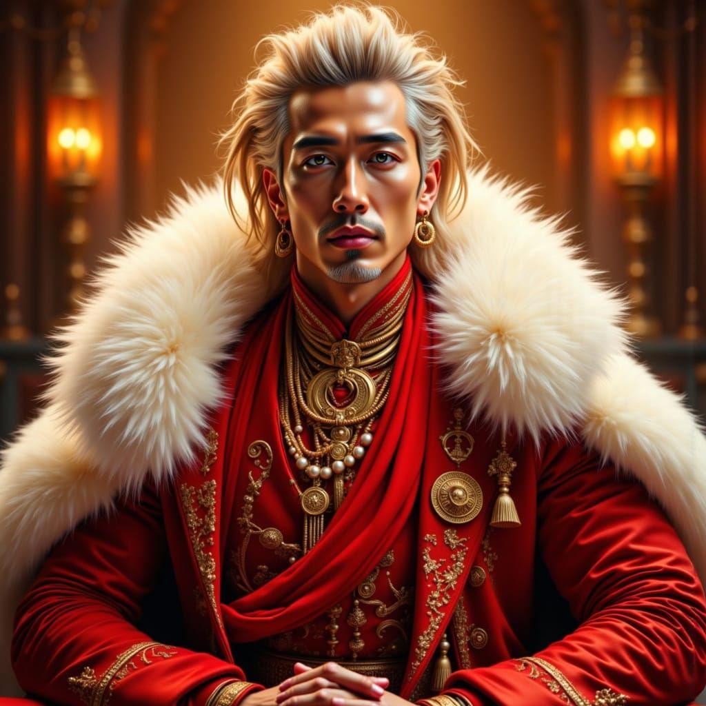 Mongolian Prince in Red Fur, Volumetric Lighting