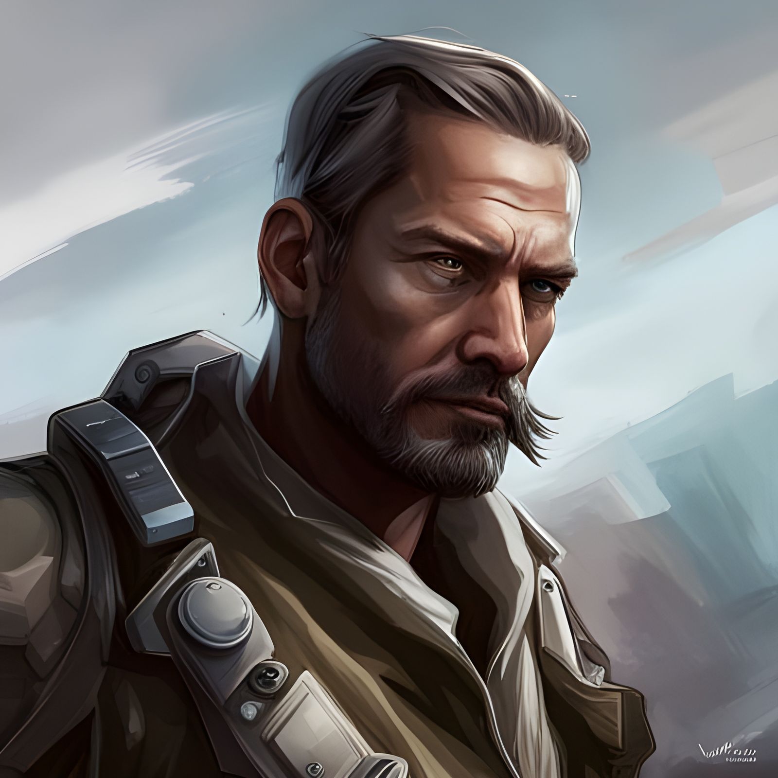 GDI Commando Portrait in Hyperdetailed Style