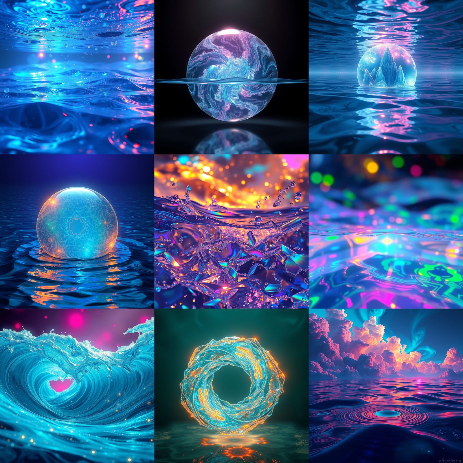 Hologram Water Textures in Detailed Matte Painting