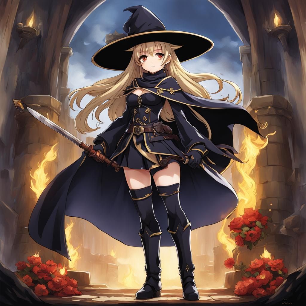 Kachua Powell in Dark Priest Outfit Anime Style