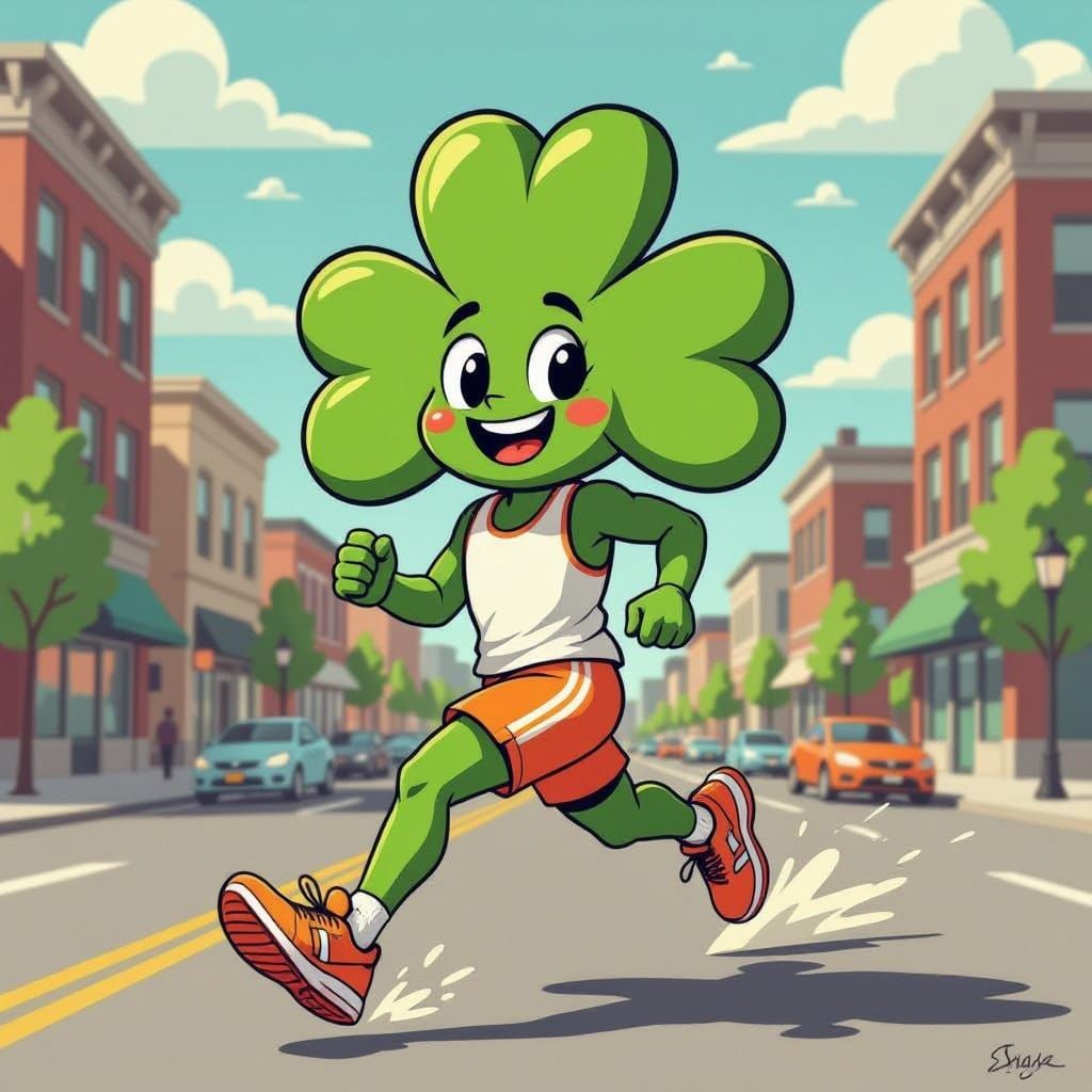 Androgynous Shamrock Runs Charity 5k in Pop Art Style