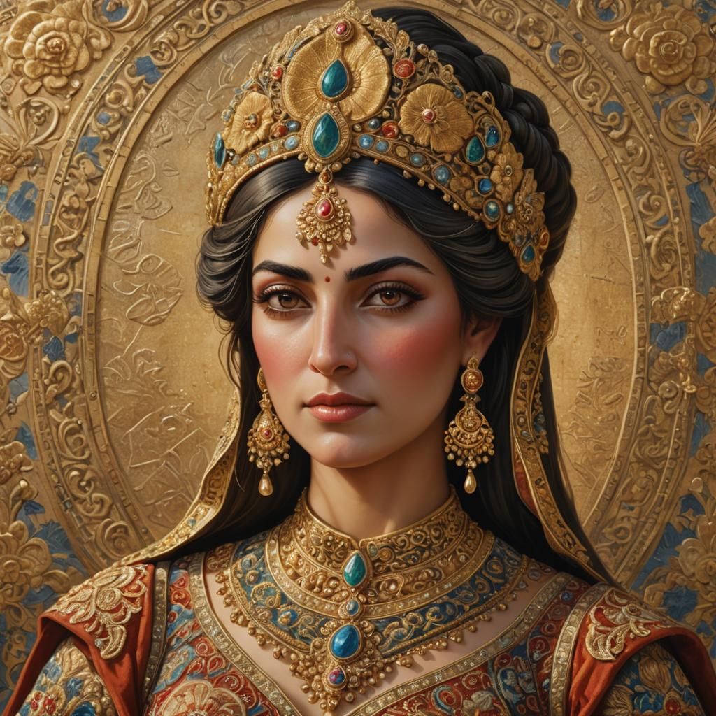 Ancient Persian Royal Portrait of a Greek Queen