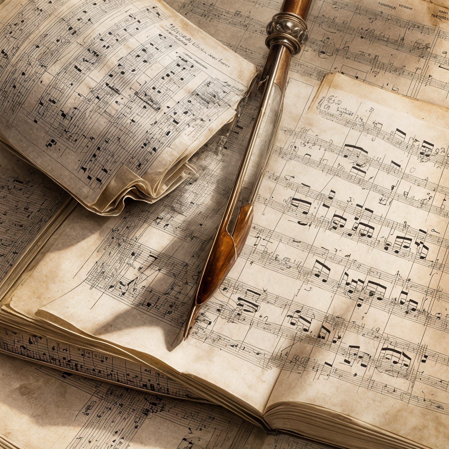 Music Score Manuscript in Sketch Style