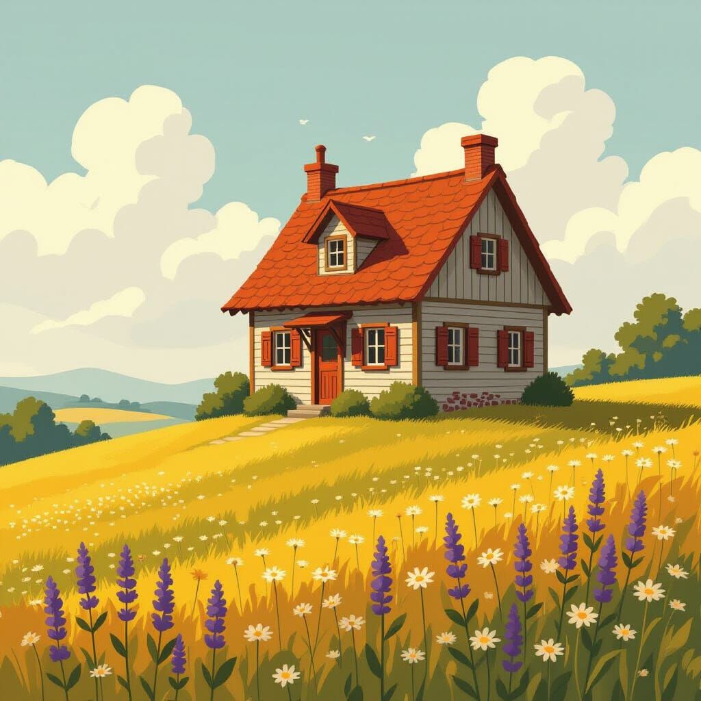 Whimsical Wooden House on Golden Hill