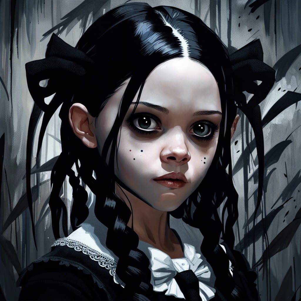 Jenna Ortega as Wednesday Addams: Fantasycore Portrait