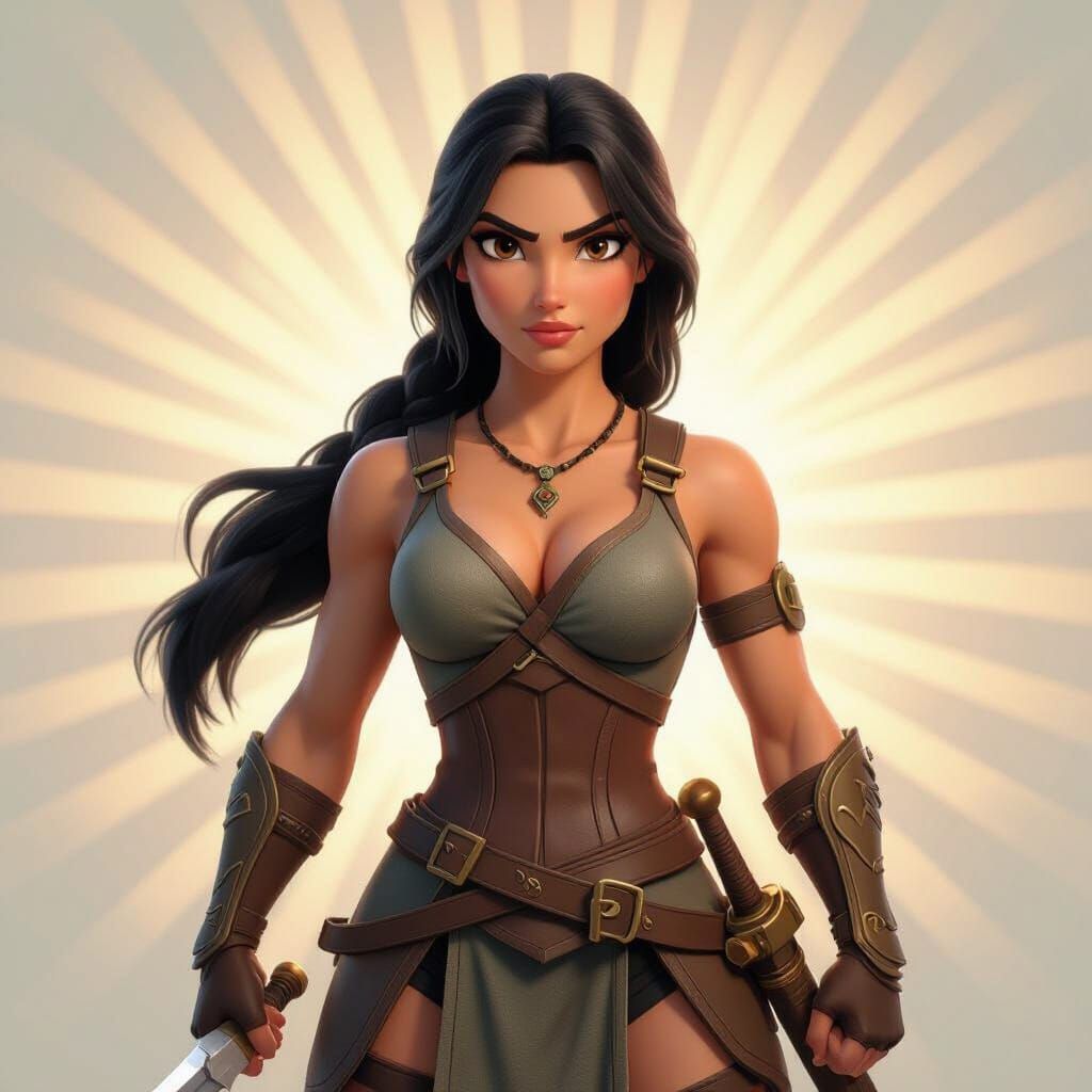 Pixar Style Female Warrior Concept Art