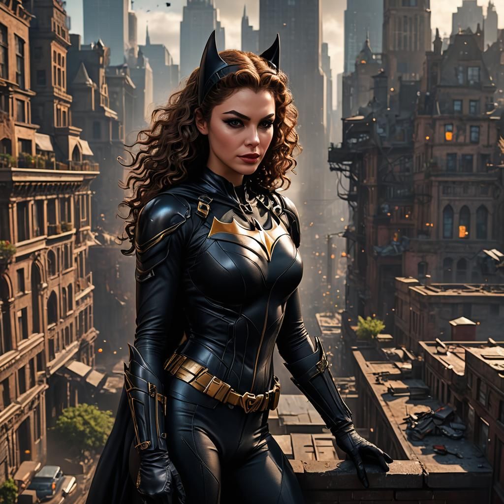 Catwoman and Batman in Love: Detailed Digital Painting