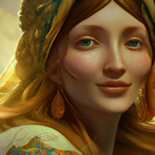 Renaissance Woman Portrait in Dynamic Lighting