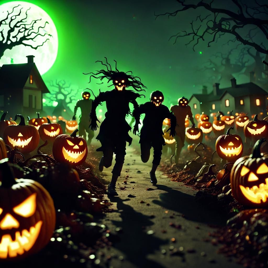 Fantasy Plant Zombies Attack Village in 8K