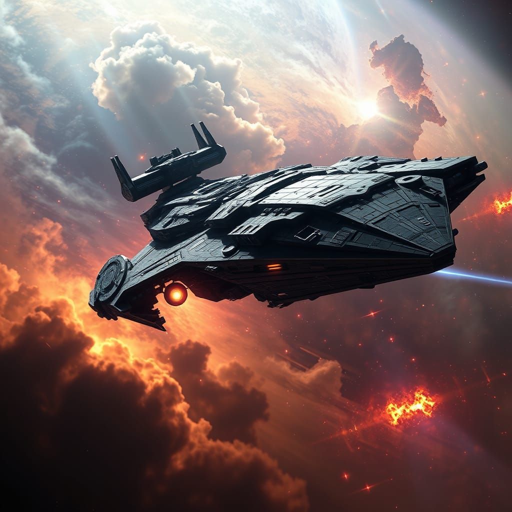 Executor-Class Star Dreadnought Emerges from Hyperspace