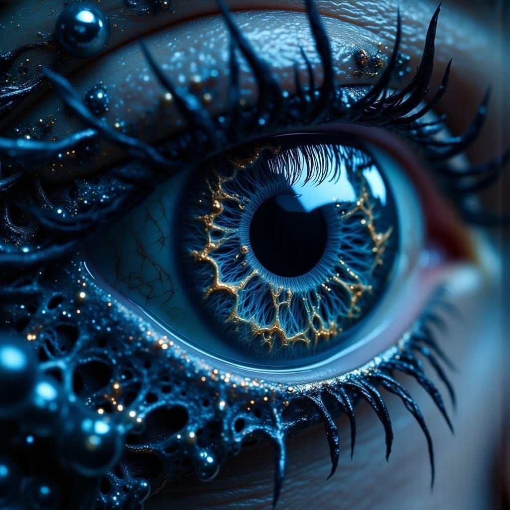 Surreal Cosmic Eye Emerging from the Void