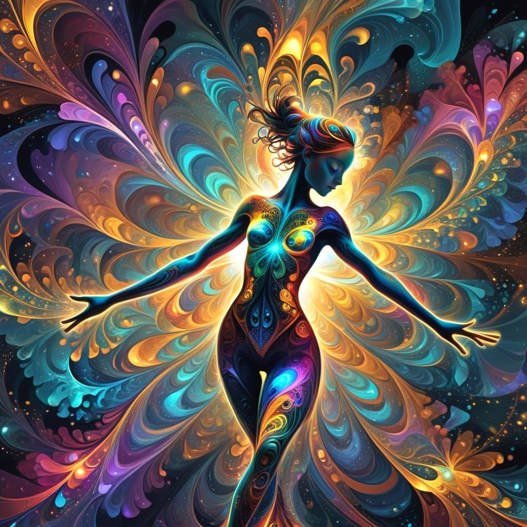 Quantum Physics Infinity Field: Abstract Fractal Dance