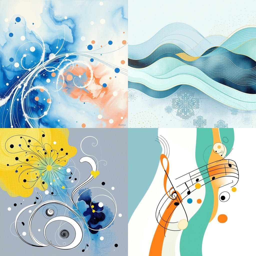 Ethereal Abstract Artwork in Complementary Cold Colors