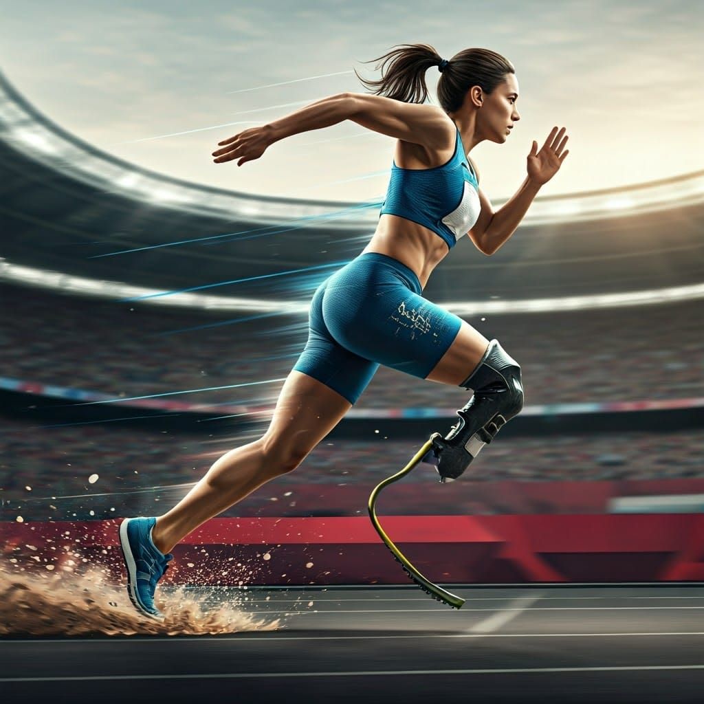 Paralympic Sprinter Breaks Finish Line in Comic Book Style
