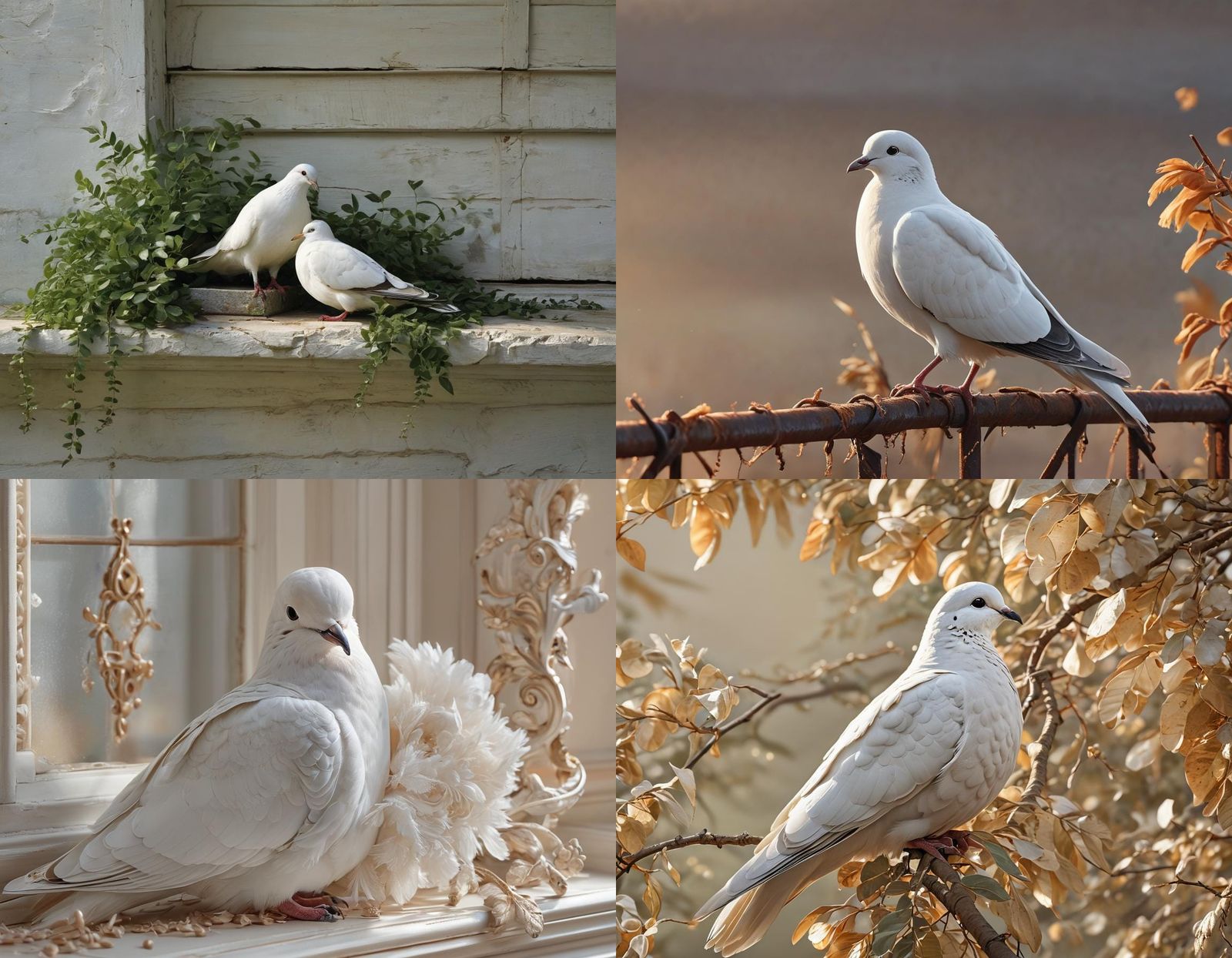 Photorealistic White Dove in Ultra Quality 8k