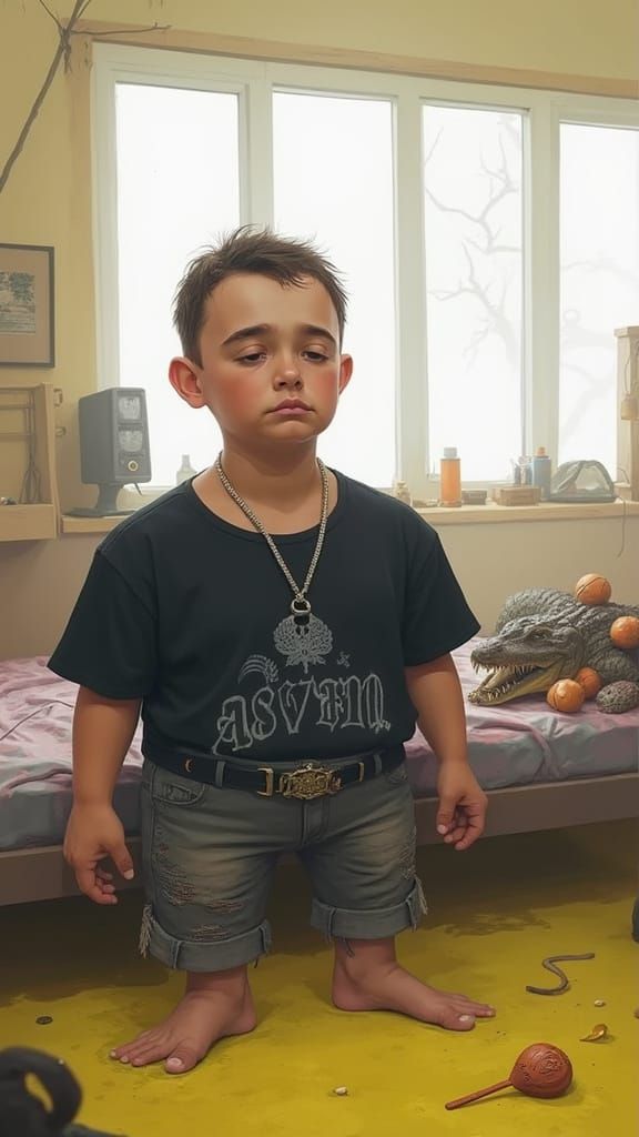 Dark Fantasy Crocodile Hybrid in Swampy Landscape