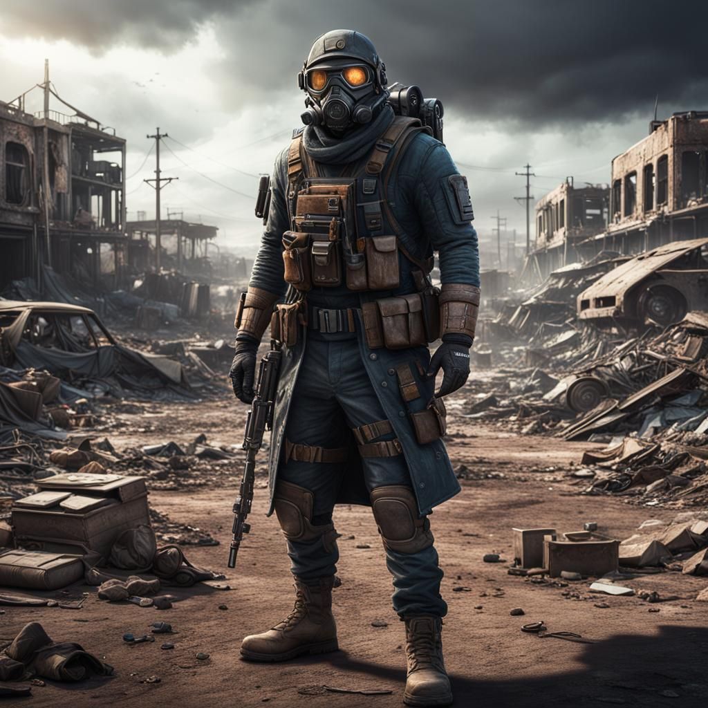 Wasteland Survivor in Hyperrealistic Digital Painting