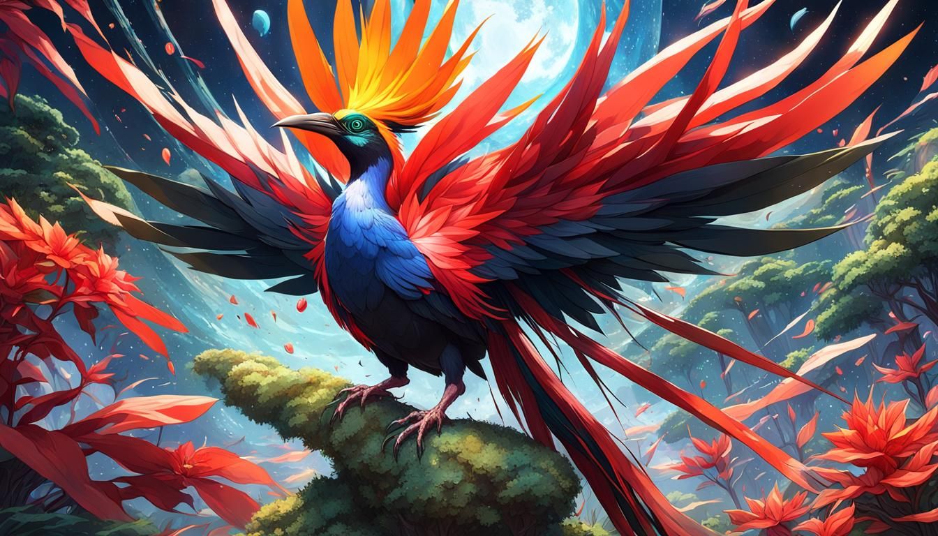Bird of Paradise in Anime Style, 8K Resolution