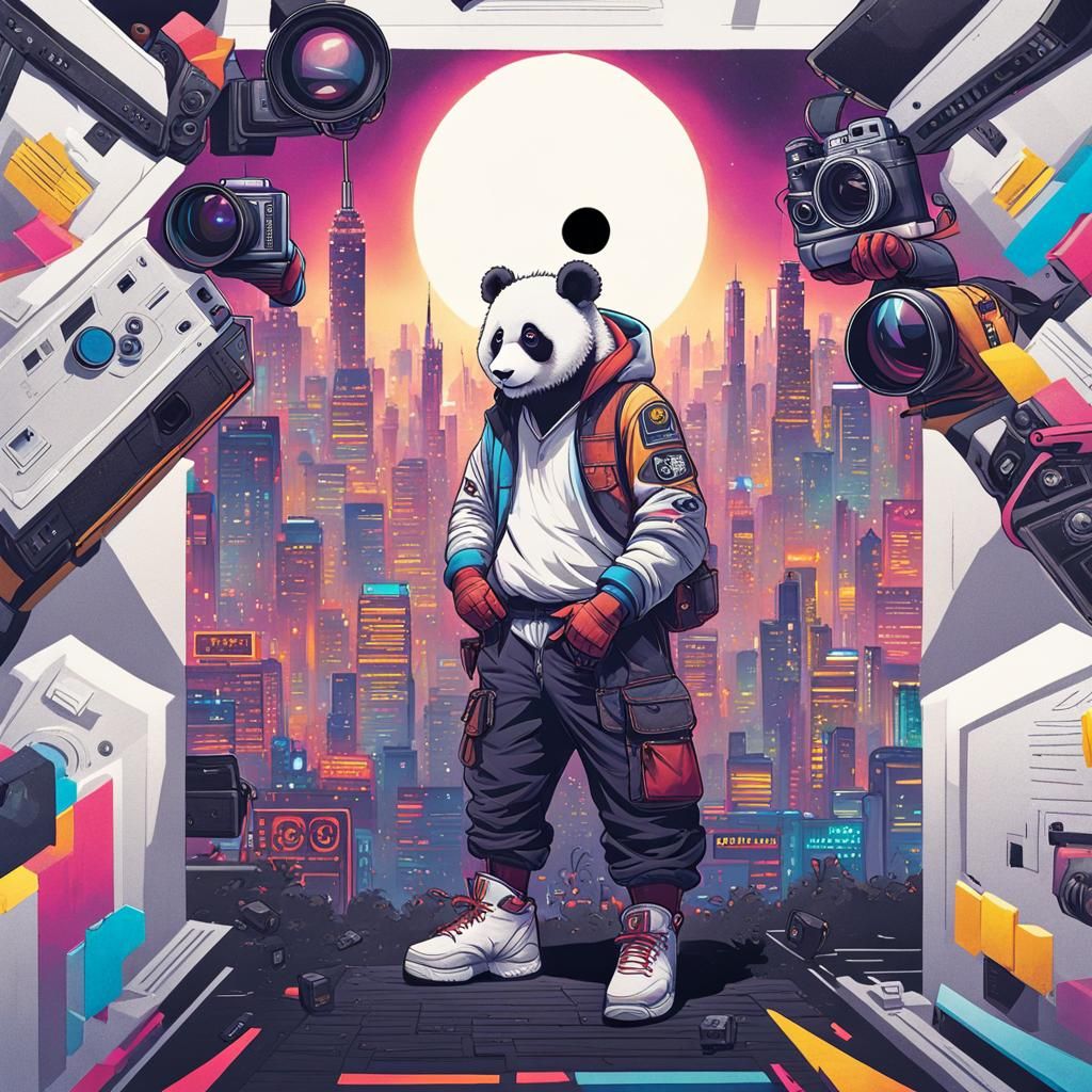 Panda Bear Streetwear Photoshoot in Studio Lighting