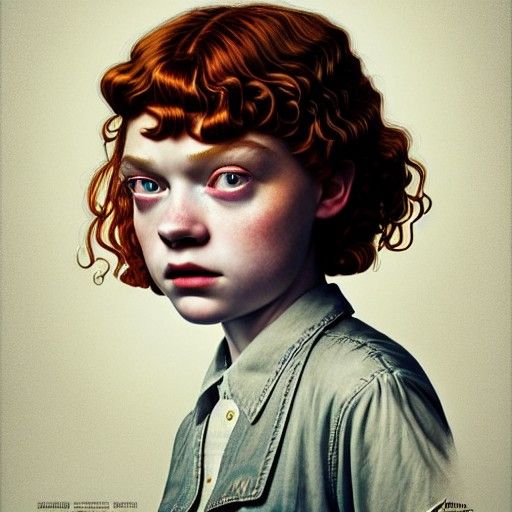 Dark Fantasy Sadie Sink Portrait in 8K