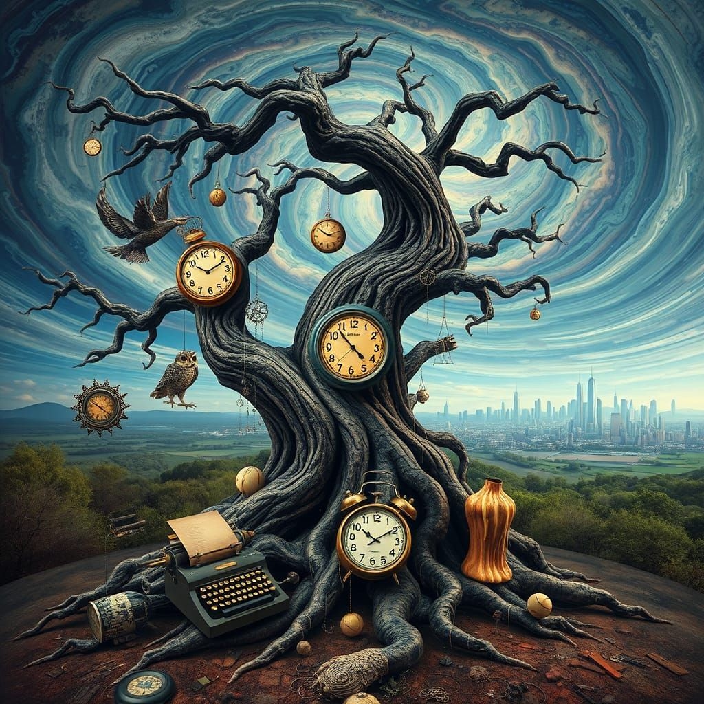 Surreal Dreamscape Inspired by Dali, Magritte, and Escher