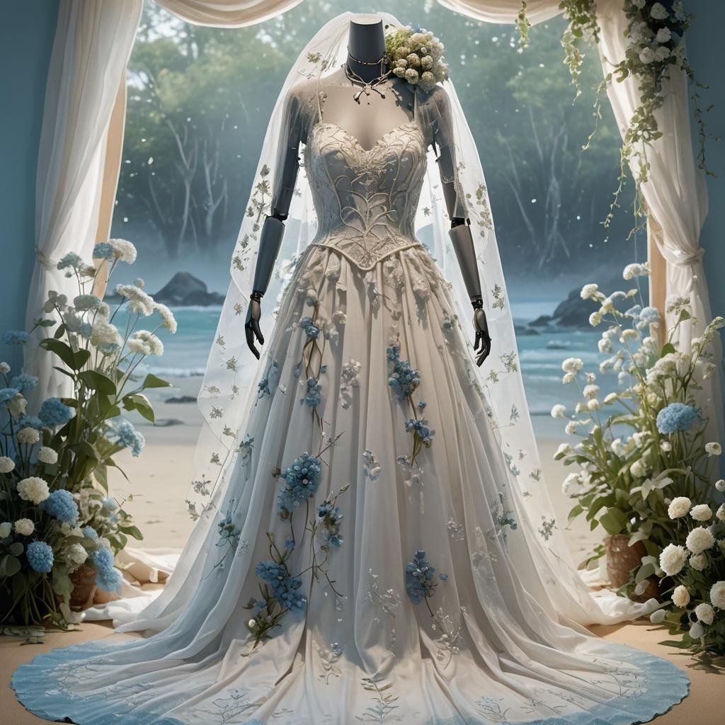 Ethereal Beach Wedding Dress Concept Art