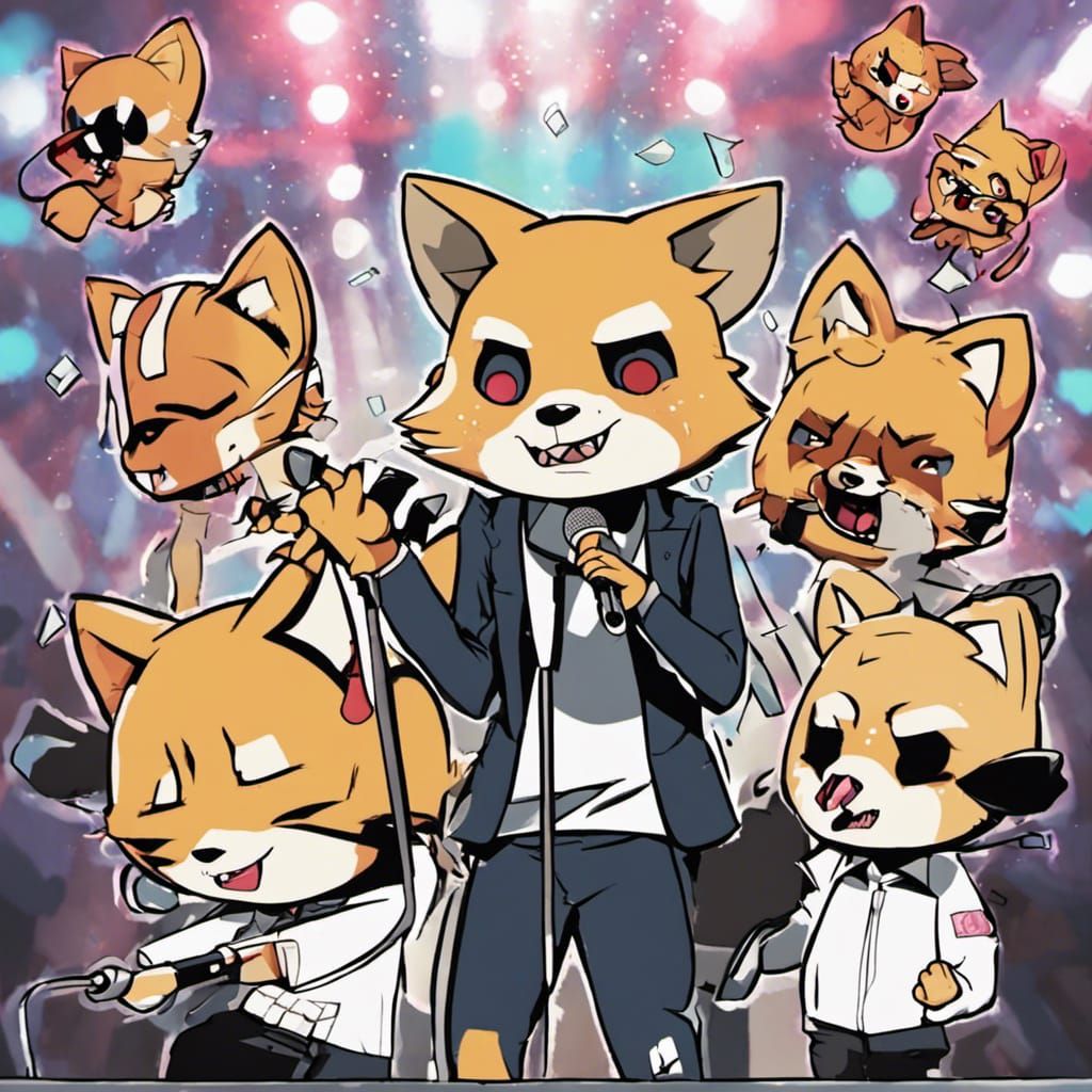 Retsuko at Karaoke (rage building variant)