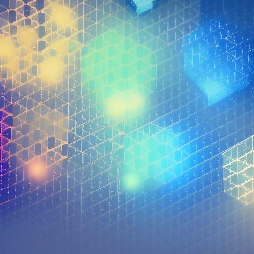 Geometric Christmas Lights in Detailed Matte Painting