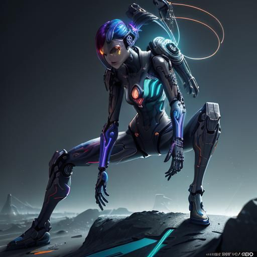 Nintendo Switch Girl in Cyberpunk Anime Style