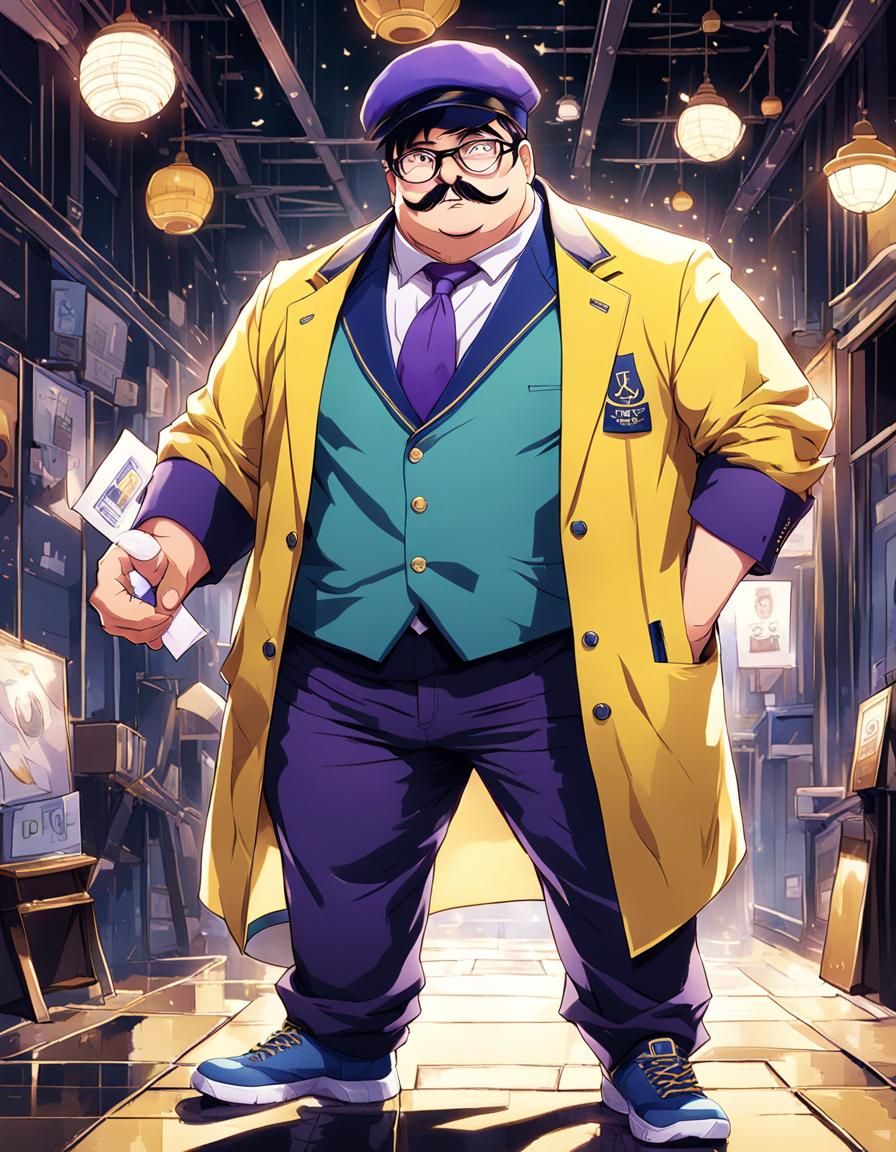 Man in Yellow Suit: Anime-Inspired Character Art