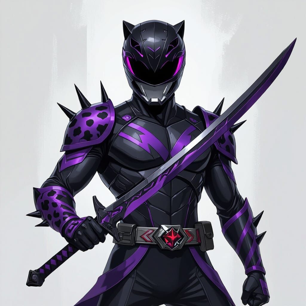 Panther Power Ranger Armor in Black and Purple, Concept Art ...